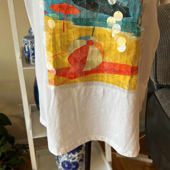 COCO Y CLUB short sleeve t shirt with sequins size extra large - Picture 5 of 9